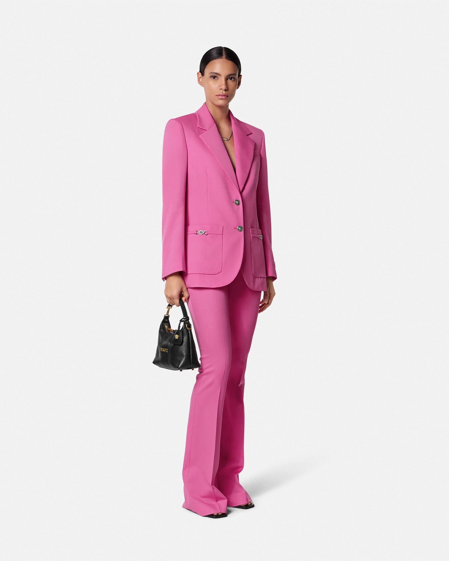 スーツ VERSACE Women Suit Jackets 10090951A081981PN50 Pink Pink Wool blazer with closed lapels Versace - Vitkac AS