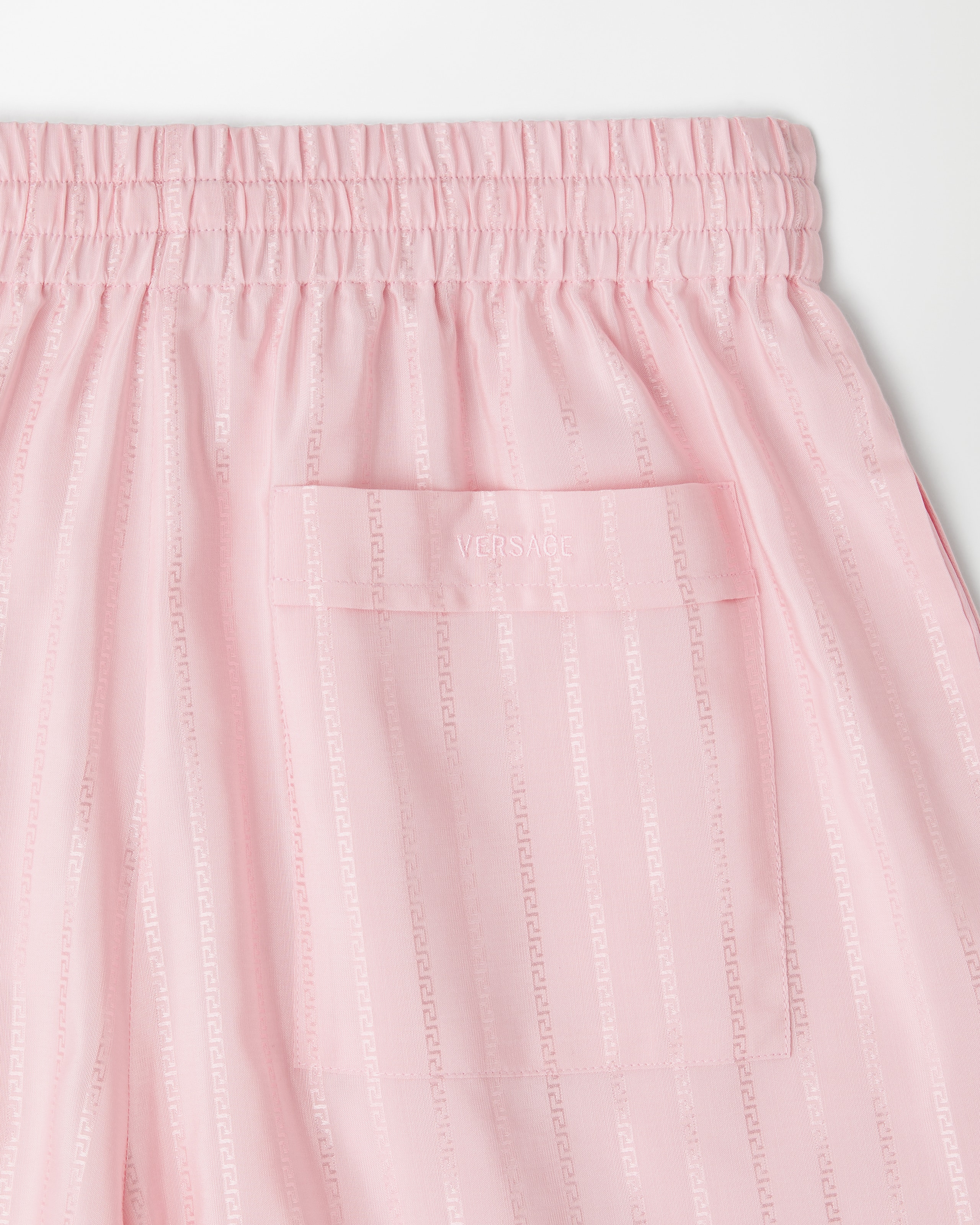 Jacquard Cotton-Silk Shorts Pink | VERSACE US