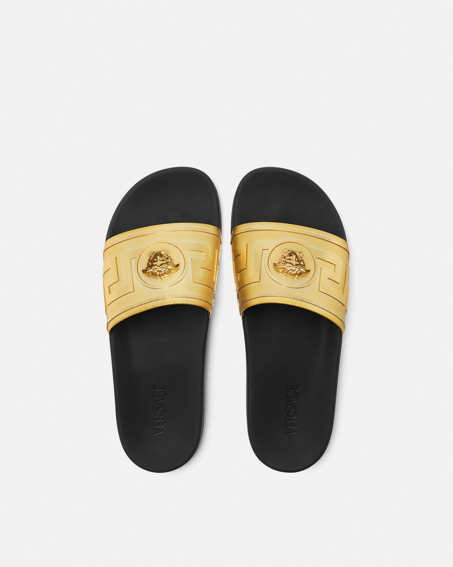 La Medusa Rubber Sliders Gold | VERSACE US
