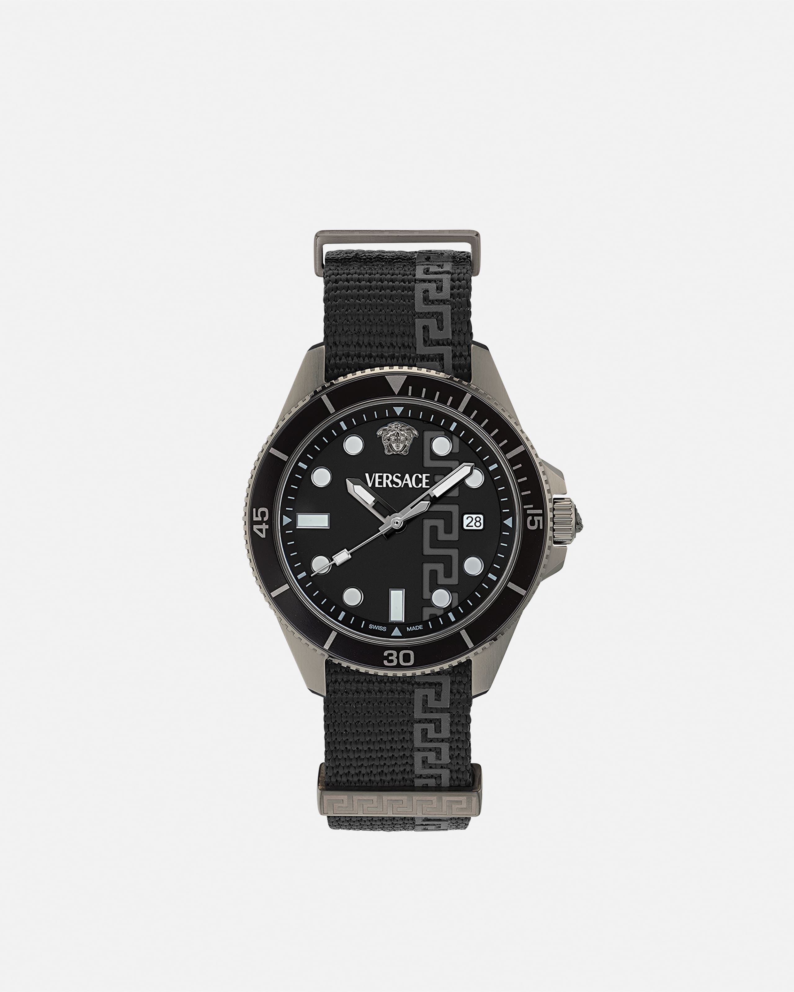 Versace Greca Force Watch In Black