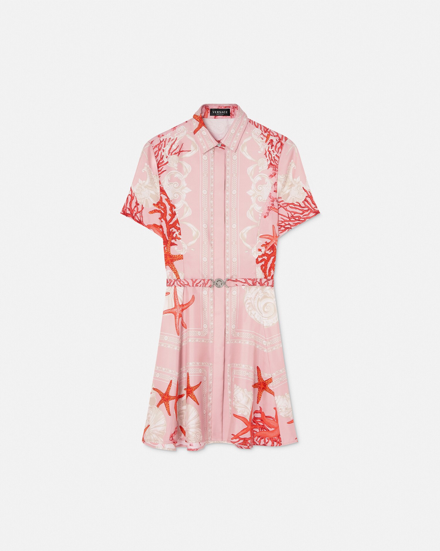 Versace silk shirt dress new arrivals