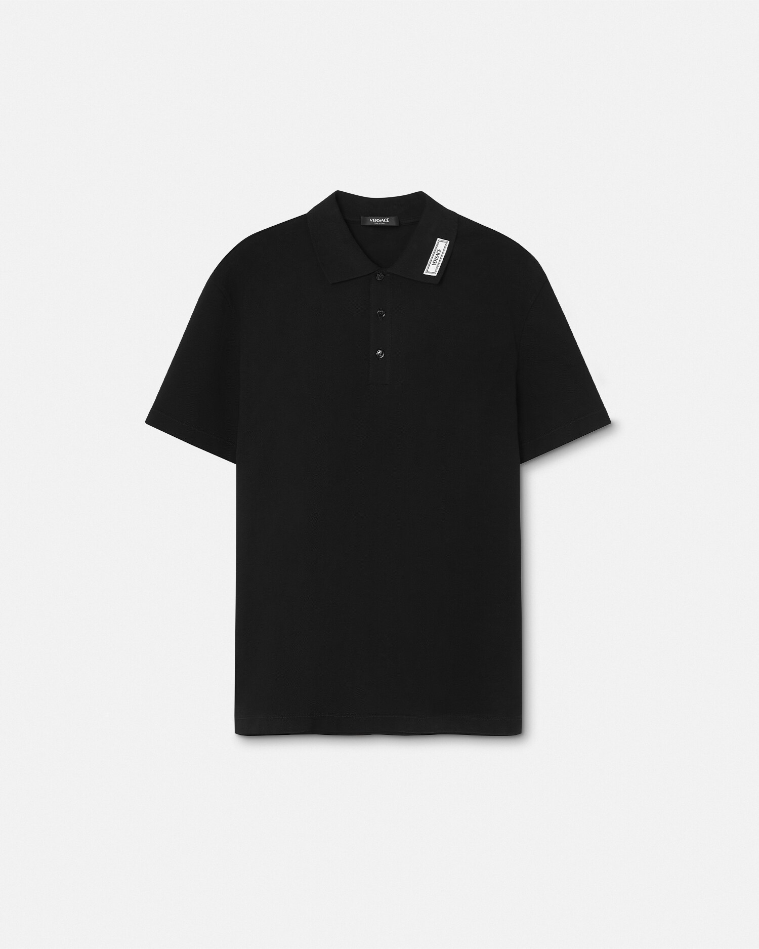 90s Vintage Logo Polo Shirt Black | VERSACE US