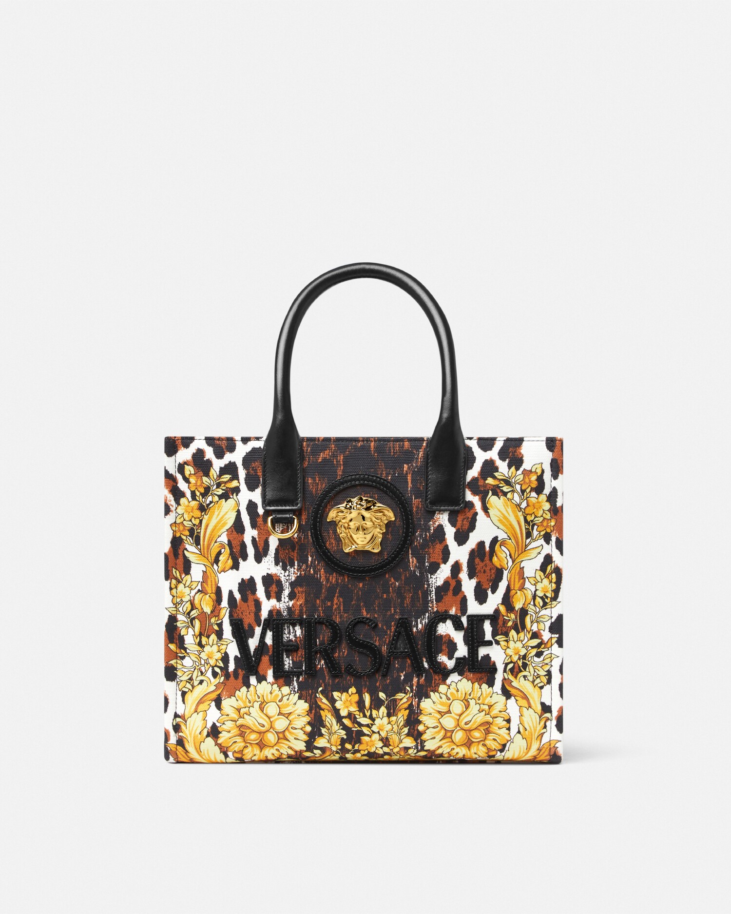 Wild Barocco Canvas Small Tote Bag | VERSACE US