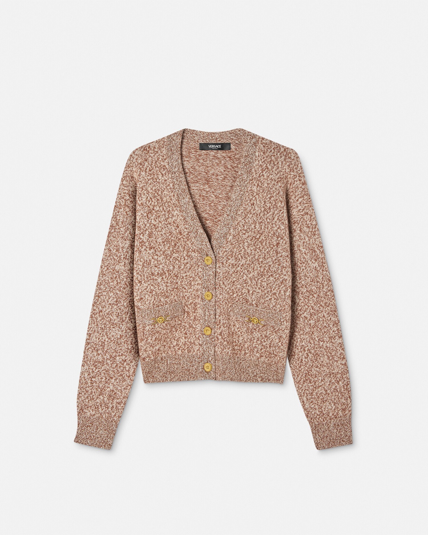 Versace Cardigan Mouliné Maille De Cachemire Mélangé
